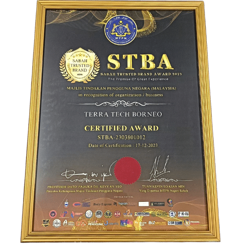 Terra Tech Borneo received Sabah Trusted Brand Award 2023 Frame
