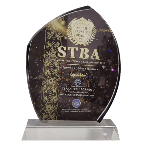 Terra Tech Borneo received Sabah Trusted Brand Award 2023 Trophy